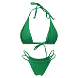 Cheap Girl recycle swimwear Two-pieces Beachwear sexy halter bikini swimsuits