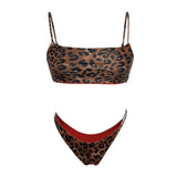 Reversible Leopard sustainable bikini Two Piece Eco-friendly Asymmetrical swimwear bottom